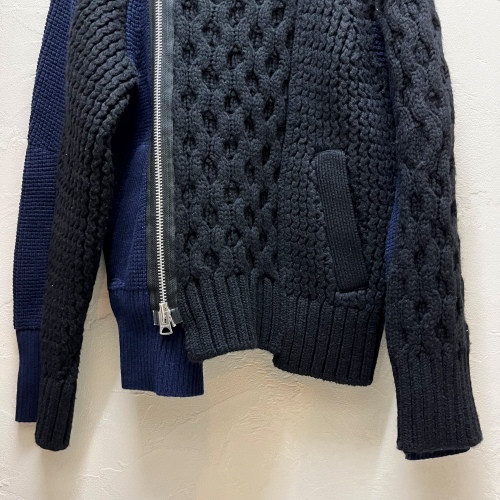 sacai サカイ 21-02778M 21AW ジップアップニットセータージャケット ブラック系 【代官山05】_画像3