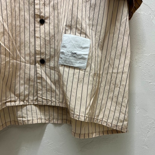  OAMC オーエーエムシー 20SS Kurt Shirt カートシャツ 半袖オープンカラーシャツ ブラウン系 ストライプ【代官山05】_画像3