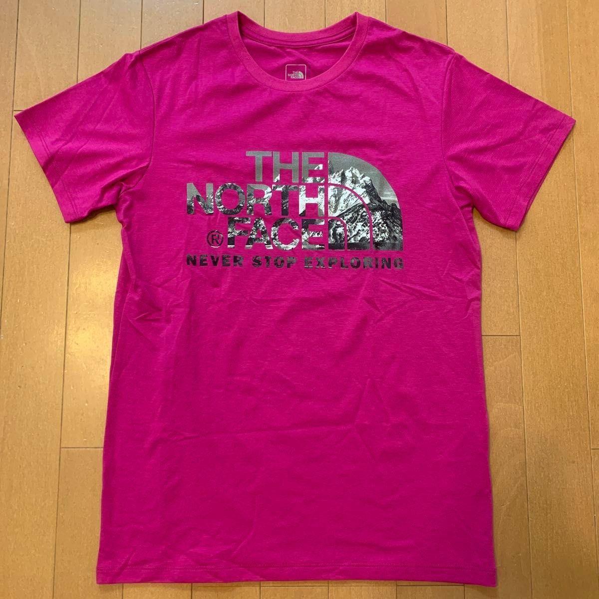 The North Face ザ ノースフェイス　レディース　半袖Tシャツ　マウンテンロゴ　デカロゴ　ピンク　パープル　美品