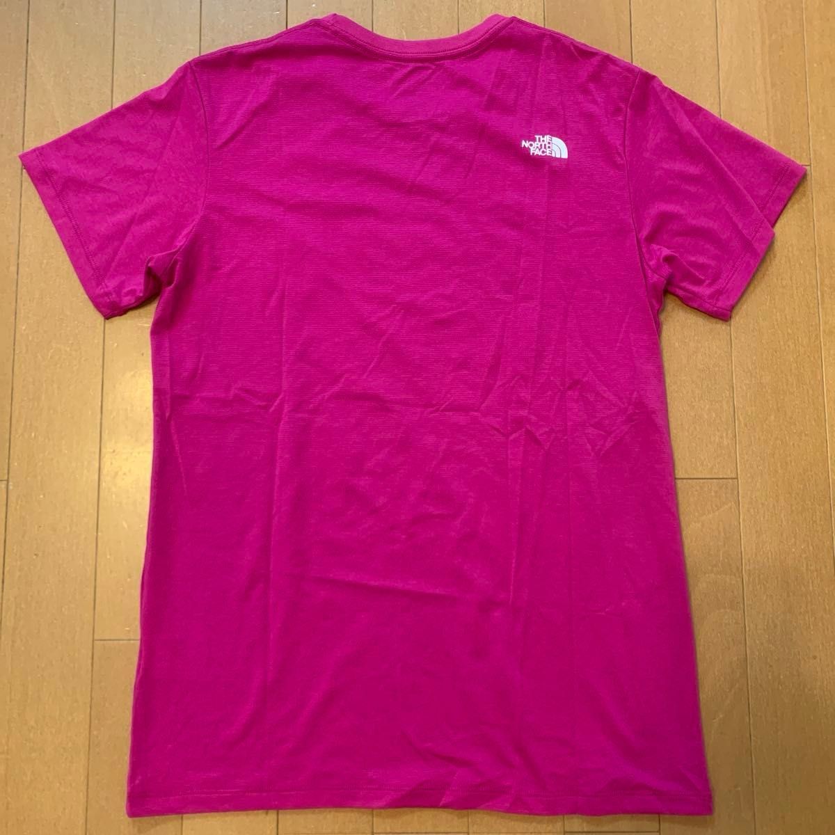 The North Face ザ ノースフェイス　レディース　半袖Tシャツ　マウンテンロゴ　デカロゴ　ピンク　パープル　美品