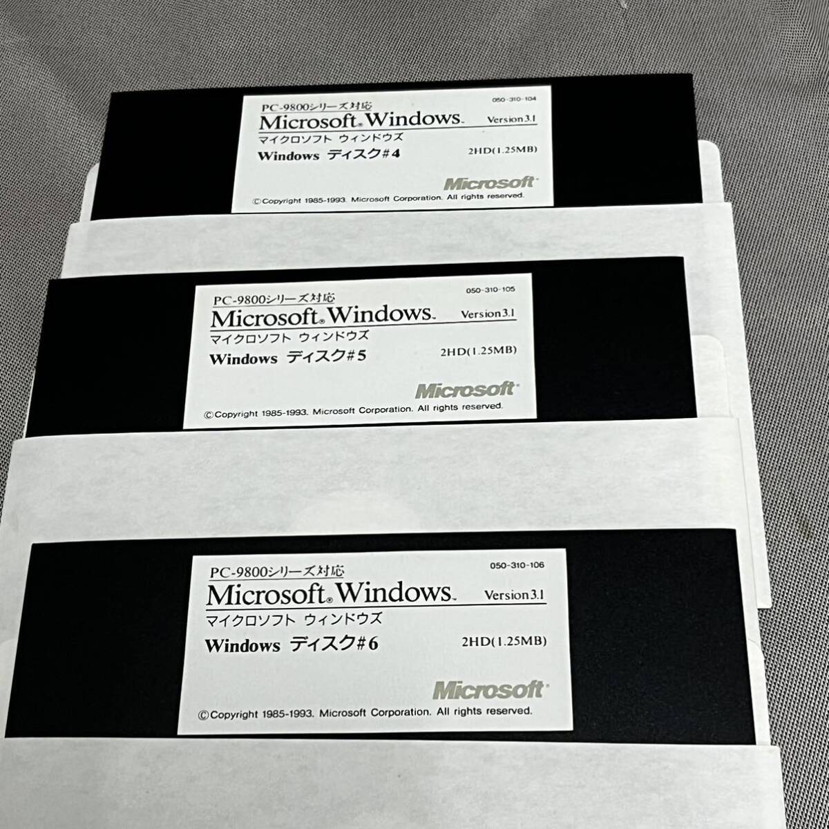 マイクロソフト Microsoft Windows 3.1 PC-9800 5インチ フロッピーディスク 15枚組 紙 スリーブ 動作未チェック_画像3