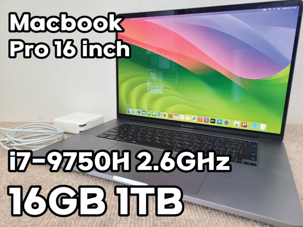 Apple MacBook Pro 16(2019, A2141) Core i7-9750H / 2.6GHz / RAM 16GB / SSD 1TB / スペースグレー / 充放電回数 : 134 [MC031]_画像1