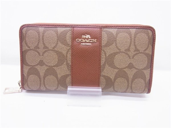 ◎ COACH ◎　コーチ　F52859　長財布　ラウンドファスナー　ブラウン系　◎USED_画像1