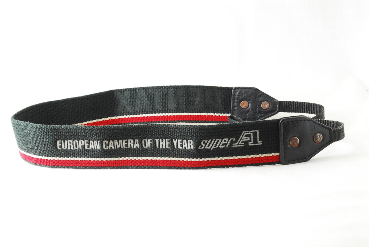 ☆Pentax ペンタックス EUROPEAN CAMERA OF THE YEAR SuperA カメラ ストラップ 黒×赤×白 ショルダー ネック Camera strap レア 貴重☆_画像1