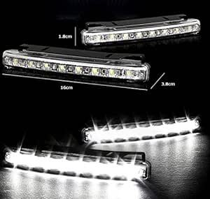 【ノーブランド品】デイライト LED 16発 12V 汎用 左右 2個セット ホワイト 取り付けステー付の画像4