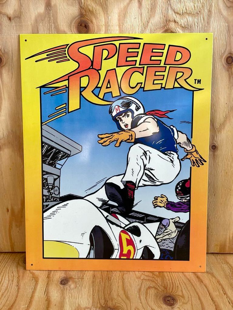 アメリカ雑貨 SPEED RACER ブリキ看板 / マッハ GO GO GO 版権物 Made in USA / ビンテージ メタルサイン インテリア '60 70年代 映えます_画像1
