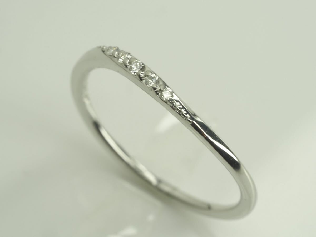 ◆canal 4℃カナルヨンドシー　可愛い天然ダイヤウェーブリング　指輪　K10_画像2