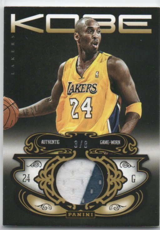 【Kobe Bryant】 2012 Panini Anthology Game-Worn Jersey Patch /8 8枚限定 2色 マルチカラー 激レア!_画像1