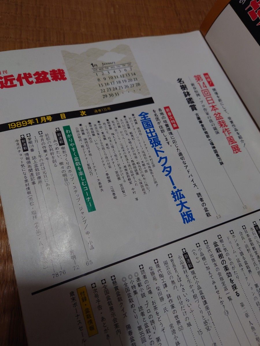 月刊　近代 盆栽 1989 1月号　1冊