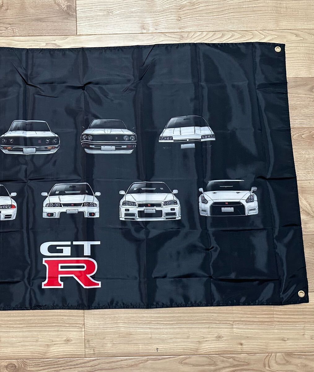 約150x90cm GTR 特大フラッグ バナー タペストリー 旗 ガレージ装飾 旧車 USDM FLAG NISSAN 日産 ロゴ R32 R33 R34 R35 ヘラフラ レース_画像4