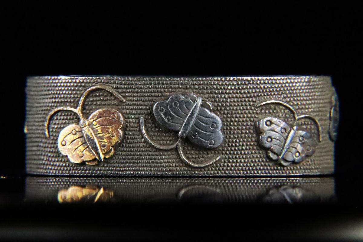 時代刀装具 縁頭の縁のみ 7点 金銀象嵌、彫金色々 武具[654qy]の画像5