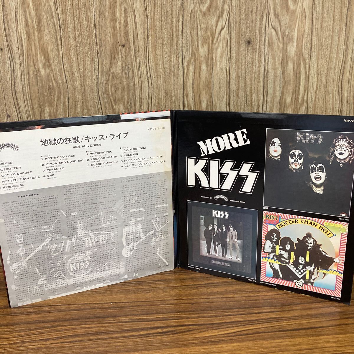 ◇希少◇ 国内盤帯付 地獄の狂獣 / キッスライブ KISS ALIVE / KISS LP レコード 2枚組 ブックレット付の画像3