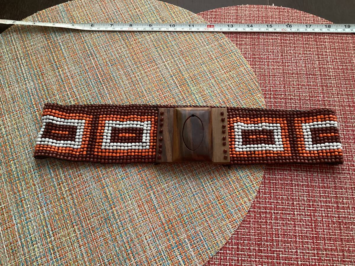  ethnic beads rubber belt lady's 