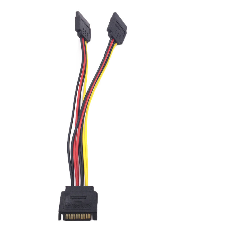 [ new goods ] several possible SATA sharing cable (20cm/ 1 pcs set ) SATA power supply 2 divergence cable 15 pin male -15 pin 2 female 
