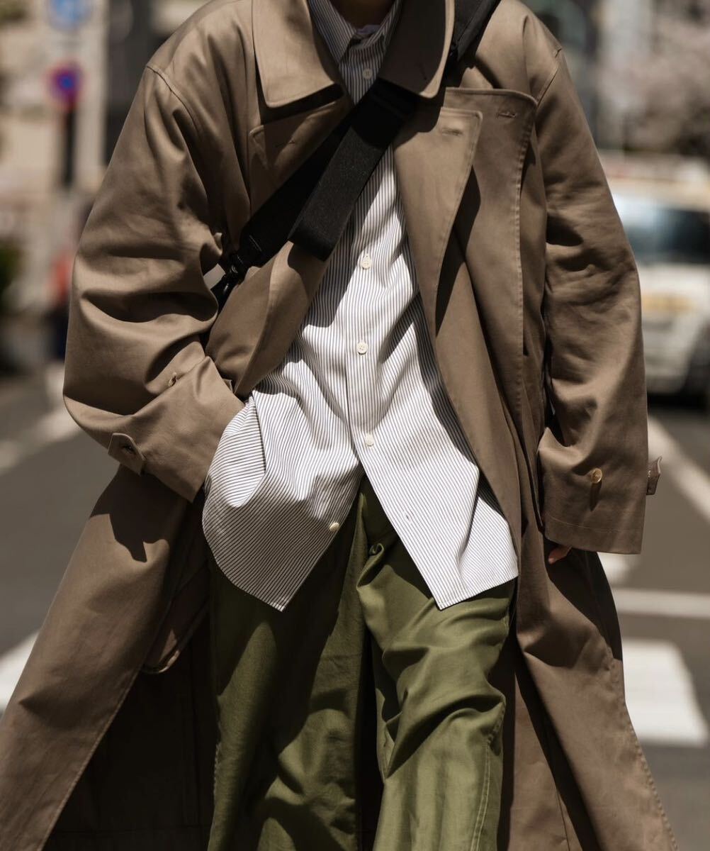 クリーニング済み　stein 22ss OVERSIZED DOUBLE LAPELED TILOCKEN COAT　D.Beige オーバー　タイロッケン　コート　ダークベージュ　s_画像9