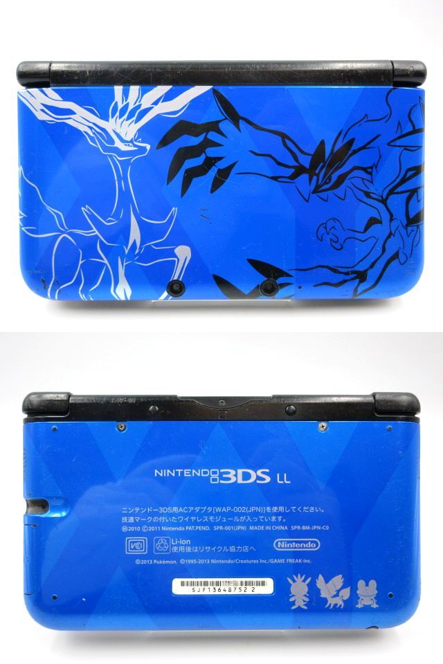 ■【ジャンク品】 Nintendo 任天堂 ニンテンドー 3DSLL 本体 ポケットモンスターX ゼルネアス イベルタル ブルー SPR-001 ハード ゲーム機_画像2