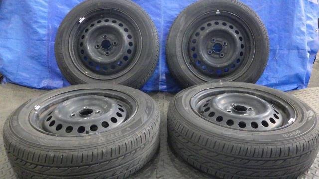 【宮城 塩釜発】中古 サマータイヤ・純正ホイールセット 175/65R15 ダンロップ EC202 2023年製 9分山 ※個人宛発送不可_画像1