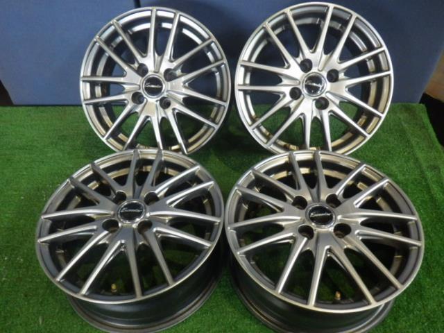 【青森発】中古 アルミ ホイール 社外 エクシーダー 14x5.5J 4H 100 +42 キャップ欠品 4本 ＜個人宛発送不可商品＞_画像1