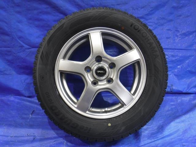 【宮城 塩釜発】中古 タイヤ・アルミホイールセット 4本 社外品 195/65R15 6J 5穴 PCD114.3 オフセット+53 ※個人宅あて発送不可_画像6