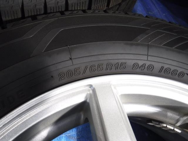 【宮城 塩釜発】中古 タイヤ・アルミホイールセット 4本 社外品 205/65R15 6J PCD114.3 オフセット+53 ice GUARD iG60 ※個人宛発送不可_画像7