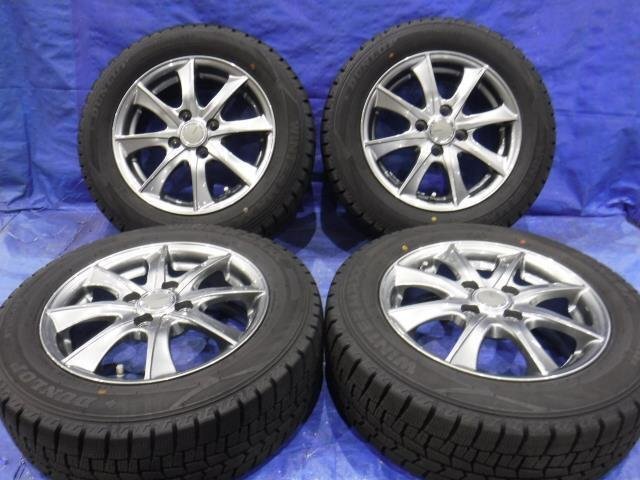 【宮城 塩釜発】中古 タイヤ・アルミホイールセット 4本 社外品 LEBEN BX 175/65R14 5.5J PCD100 オフセット+45 ※個人宛発送不可_画像1