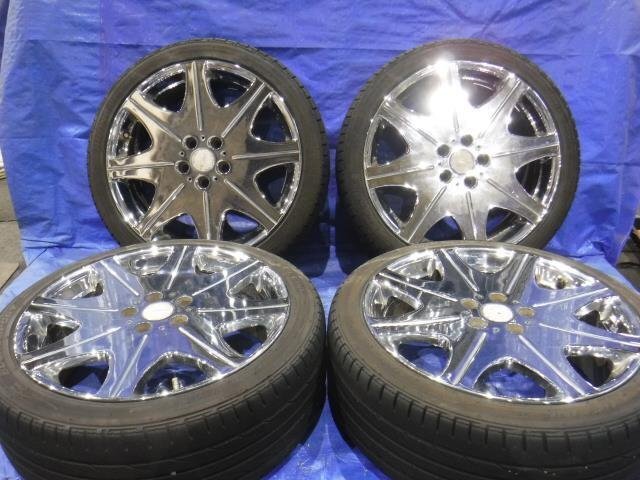 【宮城 塩釜発】中古 タイヤ・アルミホイールセット 225/40ZR19 社外品 LEGZAS 7.5JJ PCD114.3 オフセット+53 ※個人宛発送不可_画像1