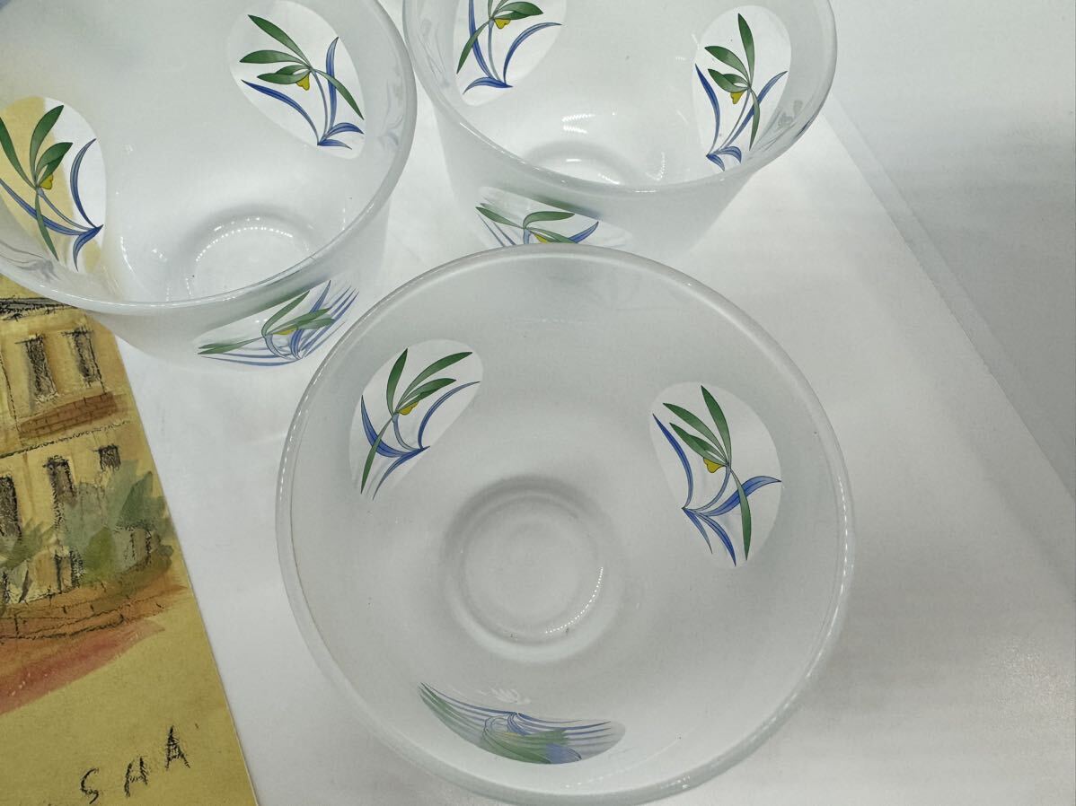 ◇未使用保管品 香蘭社 間取蘭 冷茶グラス 5客セット グラスコップ ガラス製 和食器 ブランド食器 箱付の画像9