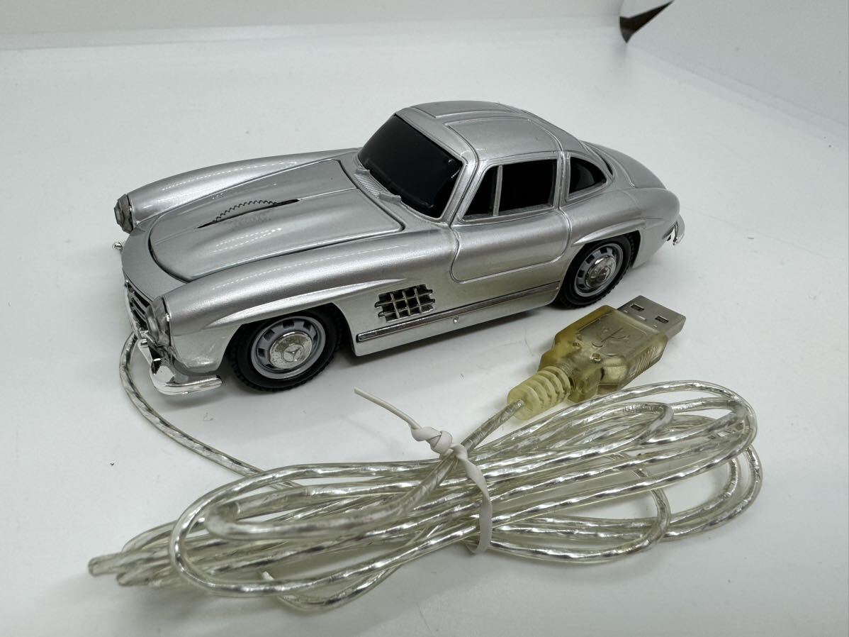 ◇未使用保管品 CLICK CAR MOUSE メルセデスベンツ MERCEDES-BENZ 300SL シルバー USB 箱付_画像6