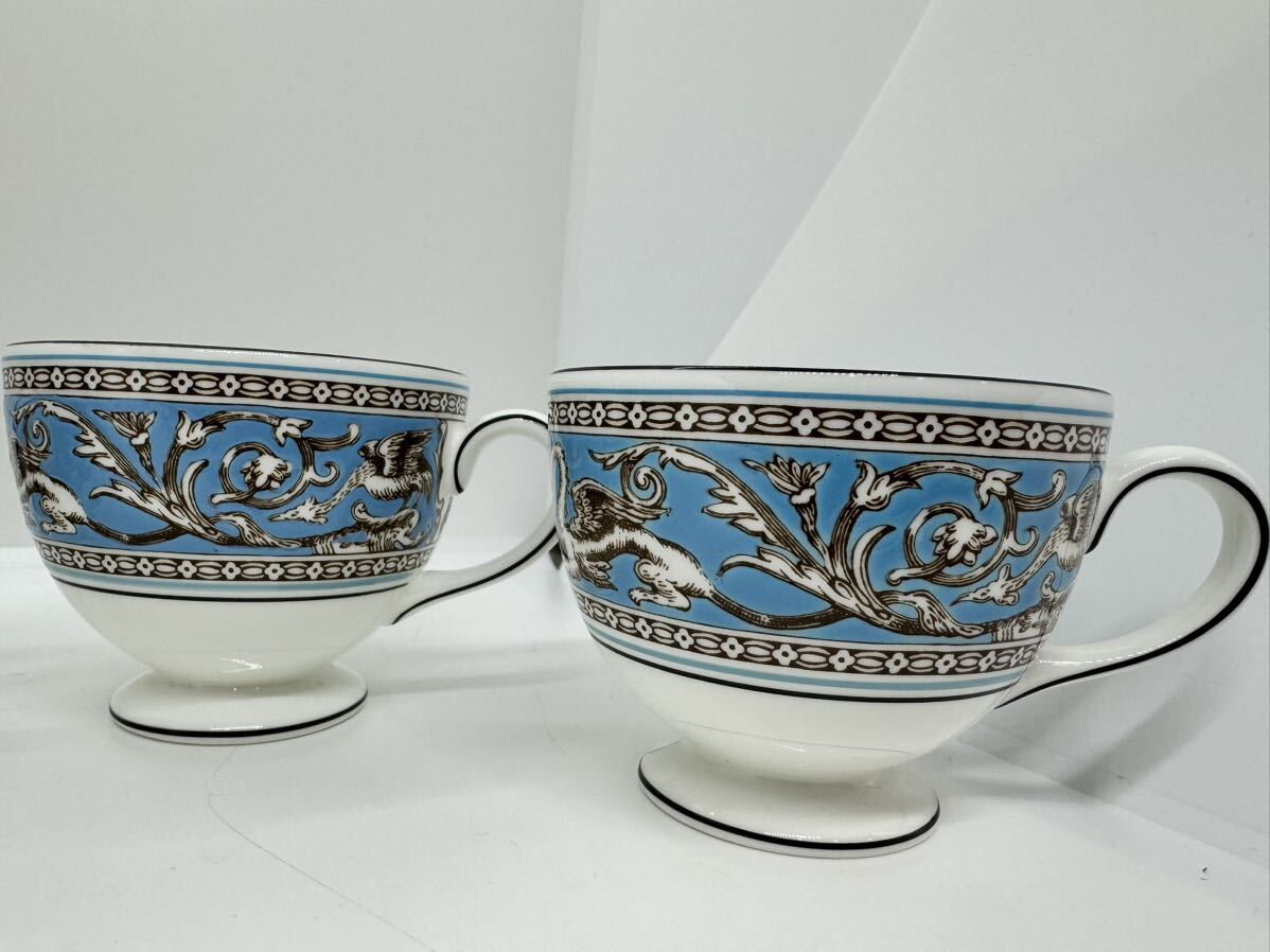 未使用保管品 ウェッジウッド WEDGWOOD フロレンティーンターコイズ FLORENTINE TURQUOISE カップ＆ソーサー ４客_画像4