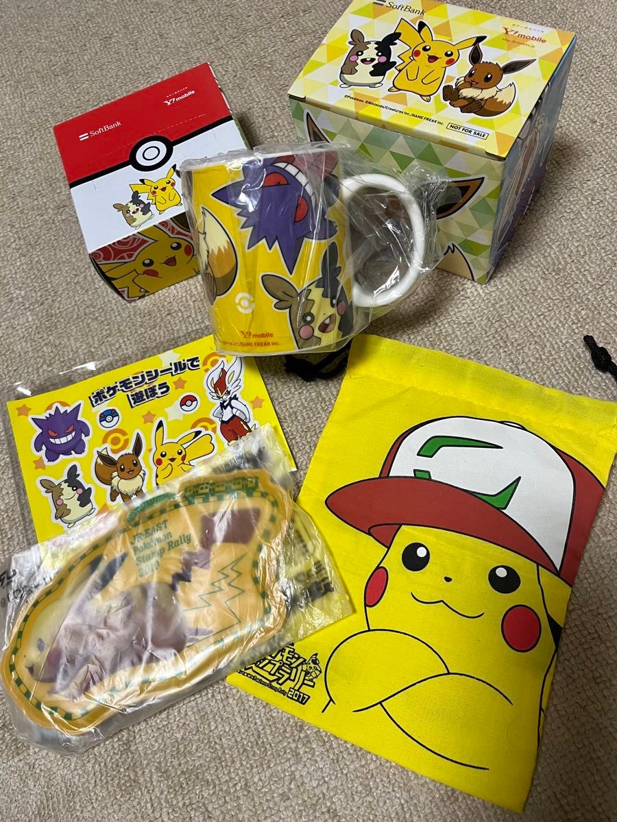 ポケモングッズまとめ売り　セット　巾着　きんちゃく　巾着袋　カードケース　パスケース　シール　ティッシュペーパー　マグカップ