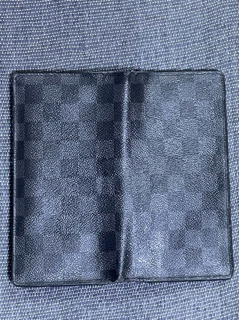 LOUIS VUITTON ルイヴィトン 長財布 二つ折りレザー ダミエ グラフィット ブラザ メンズ_画像5