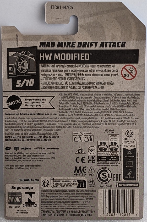 2024 #059-2 ホットウィール Mad Mike Drift Attack マッド マイク ドリフト アタック Hot Wheels HW Modified 5/10 NEW 日本未発売_画像3