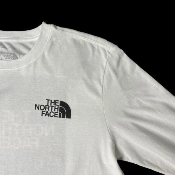 1円～!売切!【正規新品】THE NORTH FACE L/S BOX NSE TEE 長袖 Tシャツ ロンT US限定 男女兼用 ボックスロゴ アウトドア(XL)白① 180902-18_画像6