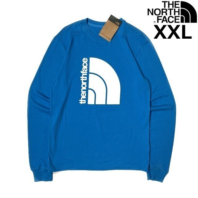 1円～!売切!【正規新品】THE NORTH FACE◆L/S COORDINATES TEE 長袖 Tシャツ ロンT US限定 立体ロゴ 上質 アウトドア(XXL)青 180902-5_画像2