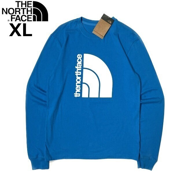 1円～!売切!【正規新品】THE NORTH FACE◆L/S COORDINATES TEE 長袖 Tシャツ ロンT US限定 立体ロゴ 上質 アウトドア(XL)青 180902-5_画像3