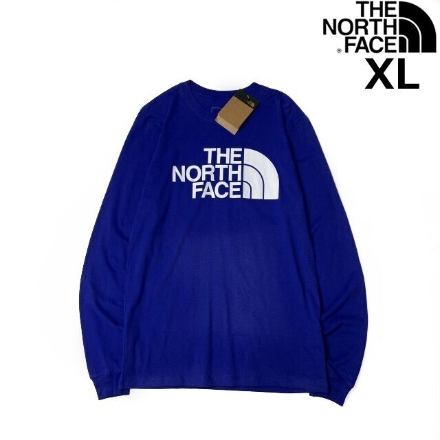 1円～!売切!【正規新品】THE NORTH FACE◆L/S HALF DOME TEE 長袖 Tシャツ ロンT US限定 男女兼用 コットン キャンプ(XL)青 180902-5_画像2