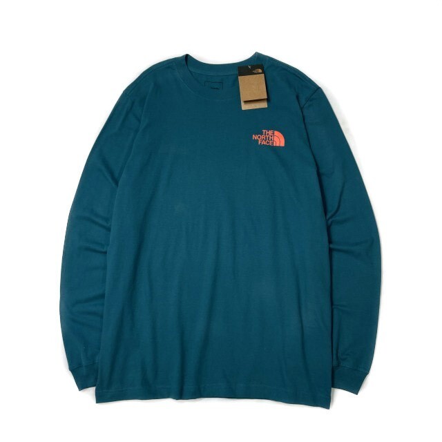 1円～!売切!【正規新品】THE NORTH FACE◆L/S PARKS TEE 長袖 Tシャツ ロンT US限定 バックプリント キャンプ アウトドア(XL)緑 180902-5_画像5