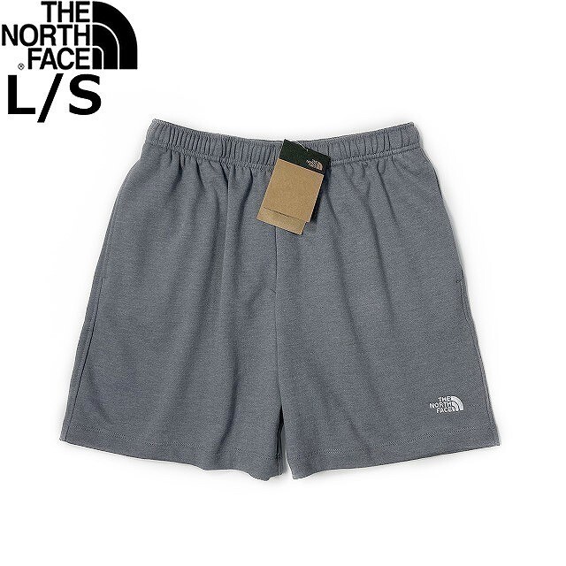 1円～!売切!【正規新品】THE NORTH FACE◆SIMPLE LOGO FLEECE SHORT ショートパンツ US限定 ロゴ刺繍 アウトドア 登山(L)グレー 190110-5_画像2