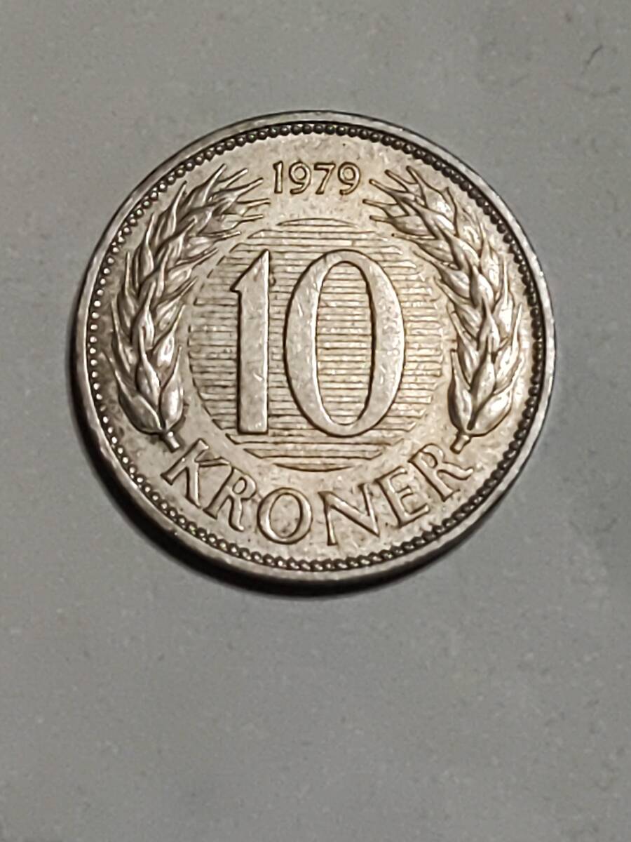 ◆デンマーク　10クローネ白銅貨　1979年_画像2