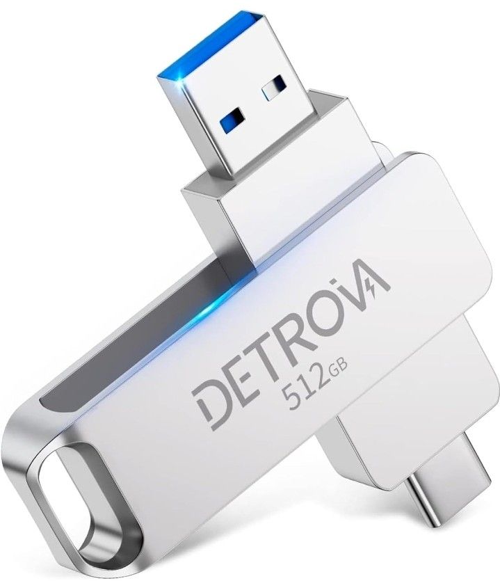 DETROVA USBメモリ 512GB 2in1 USB&Type-C メモリー フラッシュメモリ 外付け 容量不足解消