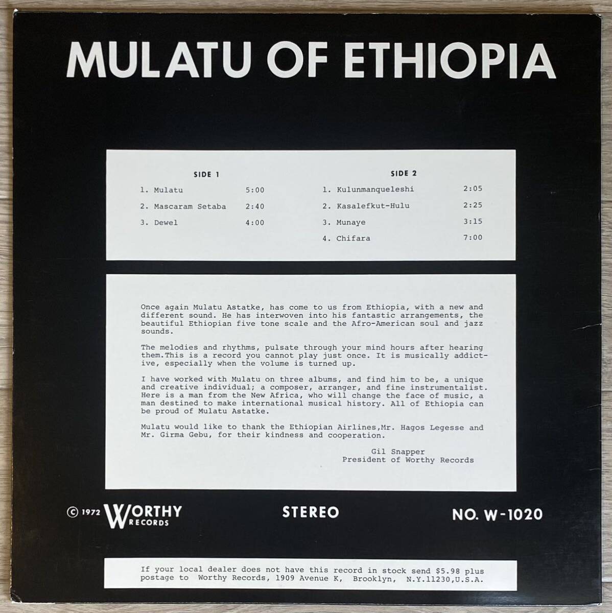 エキゾ・エチオピア・エチオ・ジャズ最高傑作！ Mulatu Astatke - Mulatu Of Ethiopia / Worthy Records - W-1020の画像2