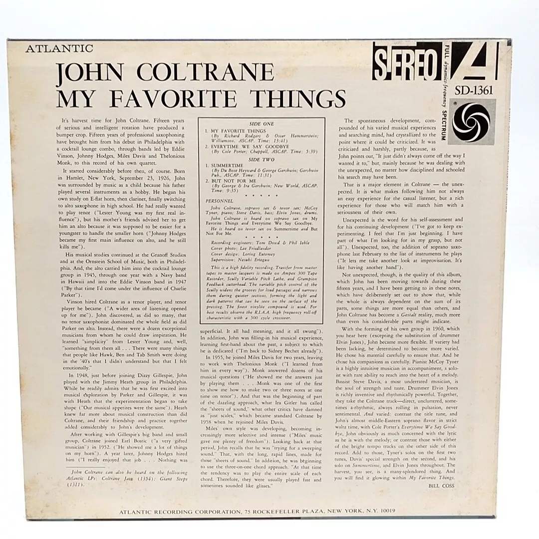 LP　John Coltrane/My Favorite Things/Atlantic P-7505A_画像2