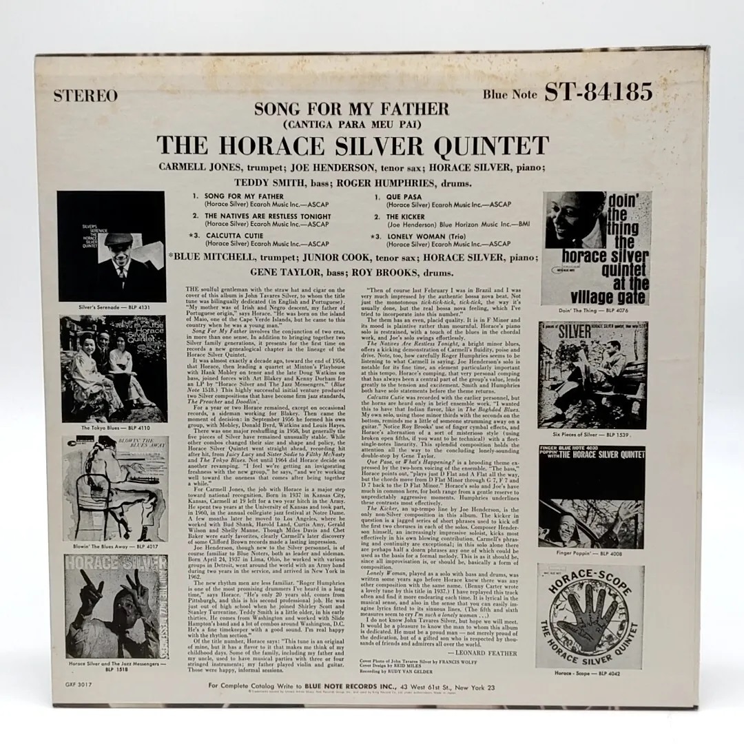 LP　HORACE SILVER/SONG FOR MY FATHER/BLUE NOTE GXF3017_画像2