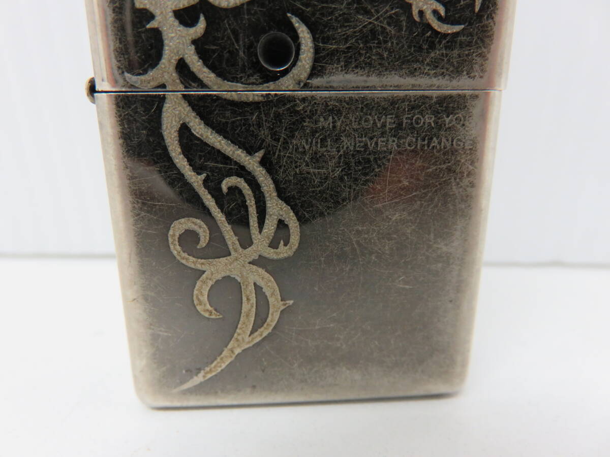 ジッポ　オイルライター　MY LOVE FOR YOU WILL NEVER CHANGE　蝶　薔薇　BRADFORD.PA.　MADE IN U.S.A　ZIPPO_画像4