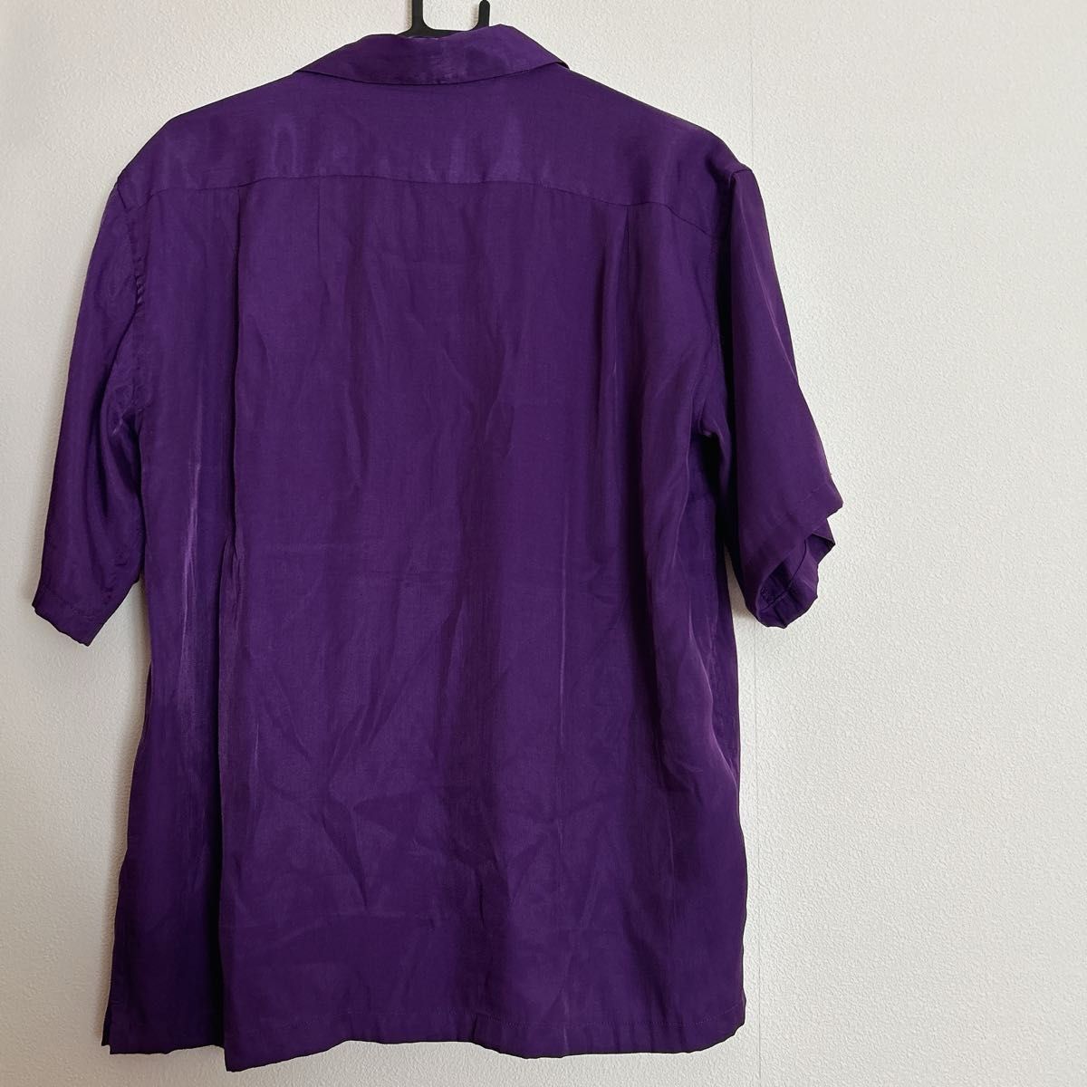 pm516.5 アーバンリサーチ オープンカラーシャツ 半袖 無地 無地 パープル 薄手 夏服 紫 開襟 トップス メンズ 38