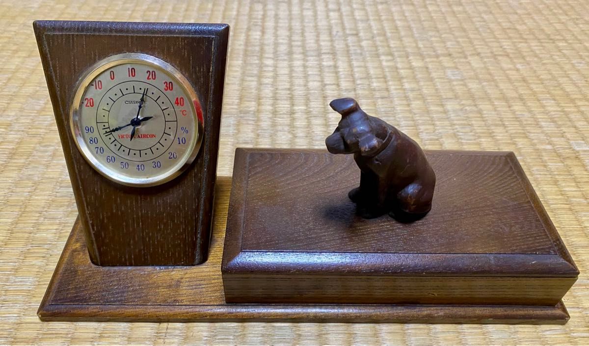 ビクター ニッパー 犬 置物 木彫り 希少 レア 小物入れ 温度計 ビクター ニッパー 犬 置物 木彫り 希少 レア 小物入れ 温度計