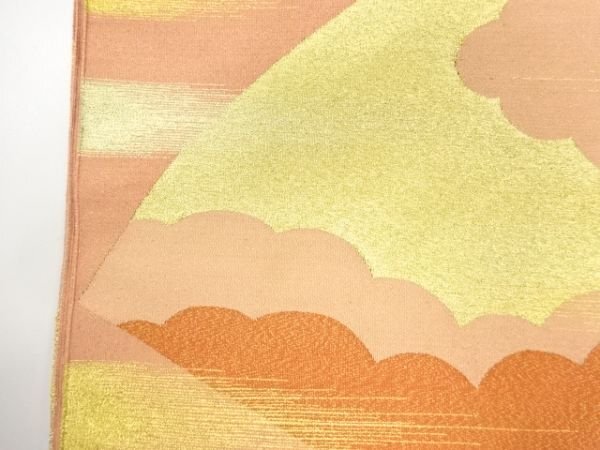 091640# 【1円～】地紙に雲模様織出し袋帯_画像4