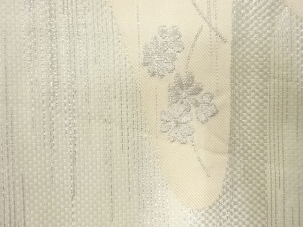 091261# 【1円～】霞に草花模様織出し袋帯_画像7