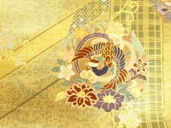 091249# 【1円～】花鳥模様織り出し袋帯_画像3