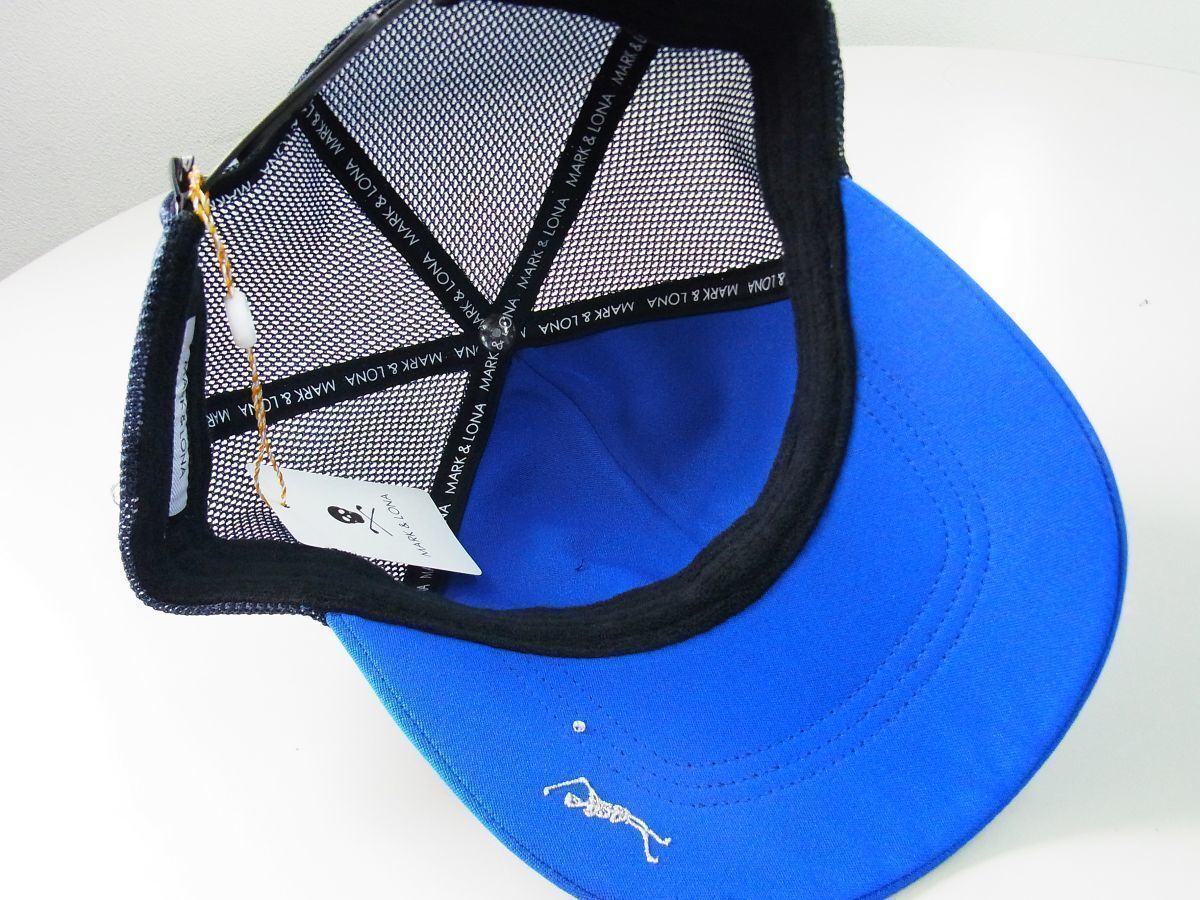 1 иен *MARK&LONA Mark &rona*Pala Mesh Cap Skull Logo цветок сетчатая кепка [MLF-1A-FC07] синий blue [ подлинный товар гарантия ] каталог * редкость 